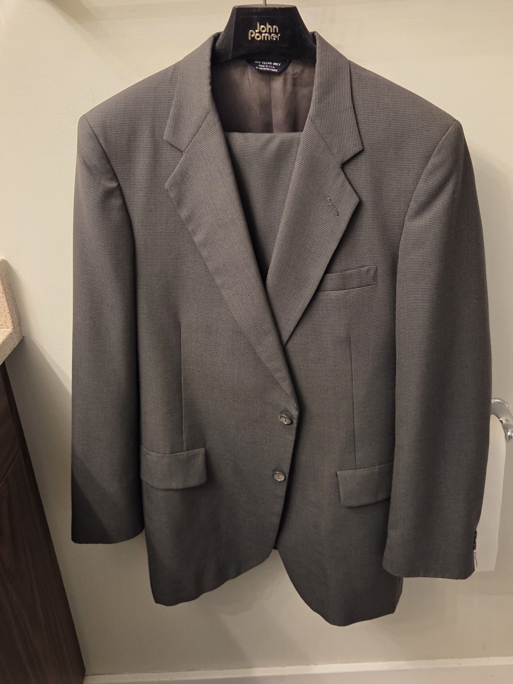 Vintage Men's Charcoal Gray Two-Button Suit Jacket